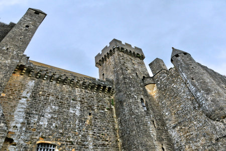Beynac et Cazenac, France - August 18 2016: the historical old castle built in the 12th centuryのeditorial素材