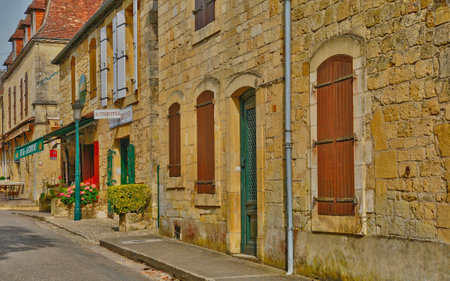 Domme, France - August 18 2020: the bastide built in the 13th century by Philippe le Hardiのeditorial素材