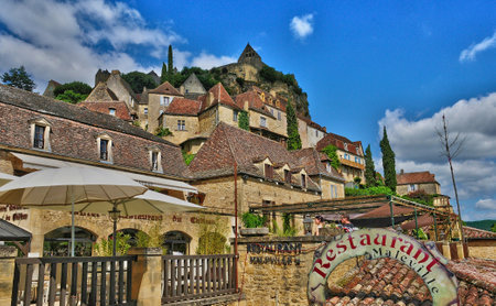 Beynac et Cazenac, France - August 18, 2016: the old villageのeditorial素材