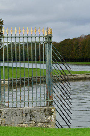 Versailles; France - October 27 2023: railings in the castle parkのeditorial素材