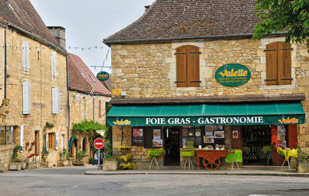 Domme, France - August 18 2020: the bastide built in the 13th century by Philippe le Hardiのeditorial素材