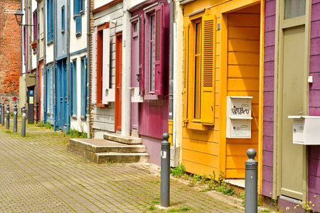 Amiens; France - June 20 2024: the Saint Leu district in the city centerのeditorial素材