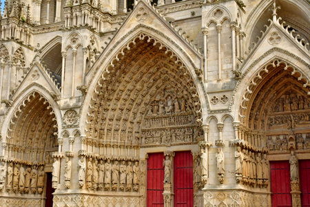 Amiens; France - June 20 2024: the Notre Dame cathedral, the biggest of Franceのeditorial素材