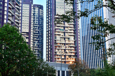 Yichang; China - November 6 2024: the city centerのeditorial素材