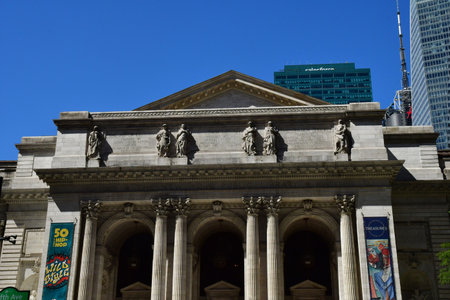 New York, USA - September 9 2023: the New York Public Library in the 5th avenue