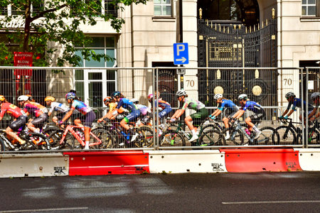 London; England - May 23 2024: cyclists on the Kingsway