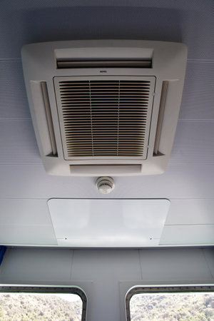 Douro valley, Portugal - March 25 2022: the air conditioning on a boat on a douro cruise