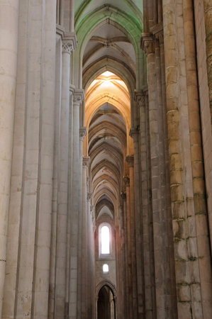Alcobaca, Portugal - July 3 2010: the picturesque Alcobaca monastery established in 1153のeditorial素材