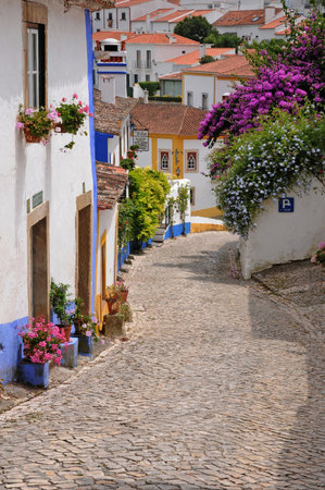 Obidos, Portugal - July 3 2010: the picturesque cityのeditorial素材