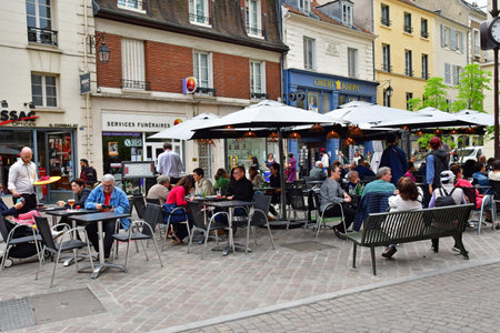 Germain en Laye; France - May 6 2023: the picturesque city centerのeditorial素材