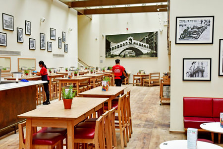 London; England - May 28 2023: Italian restaurantのeditorial素材