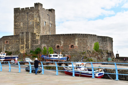 Carrickfergus; Northern Ireland - September 15 2022: the picturesque city castleのeditorial素材