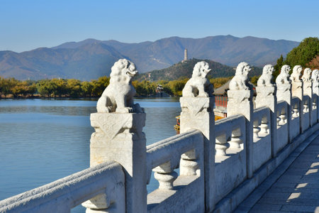 Beijingi; China - November 6 2024: the Summer Palace, the seventeen arch bridgeのeditorial素材