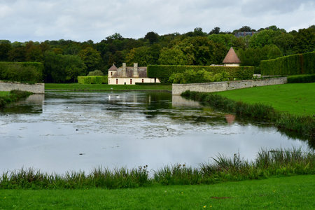 Chaussy; France - September 19 2023: the Villarceaux castleのeditorial素材