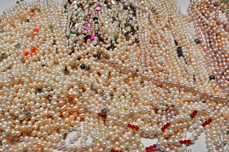 Beijing; China - November 6 2024: a pearl shop in the city centerのeditorial素材