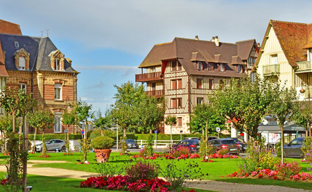 Deauville; France - October 12 2024: the picturesque city centerのeditorial素材