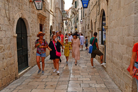 Dubrovnik; Croatia - August 29 2022: the picturesque old cityのeditorial素材