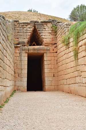 Mycenae; Greece - August 30 2022: the tomb of Clytemnestra in the archaeological siteのeditorial素材