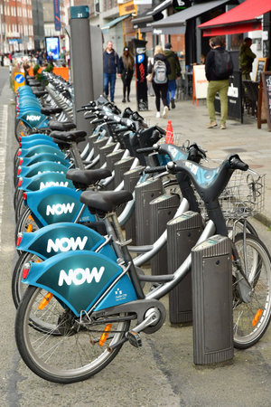 Dublin,Ireland - September 15 2022: free bicycle rentall