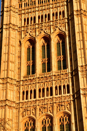London, England - December 15 2023: the Victoria tower in the Palace of Westminsterのeditorial素材