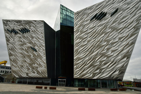 Belfast; Northern Ireland - September 15 2022: the Titanic Belfast museumのeditorial素材