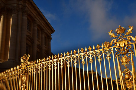 Versailles; France - November 26 2024: the castle of Louis 14, the main gateのeditorial素材