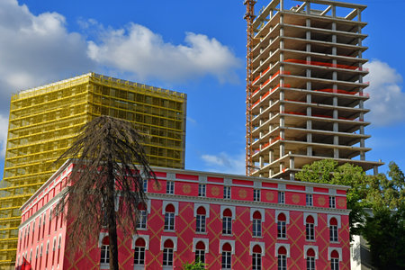 Tirana; Albania - August 29 2022: the city centerのeditorial素材