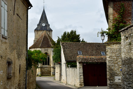 Omerville; France - September 19 2023: the village centerのeditorial素材