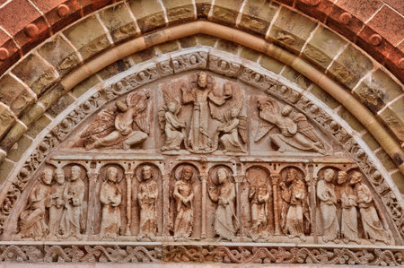 Collonges la Rouge, France - August 18, 2024: the Saint Pierre churchのeditorial素材