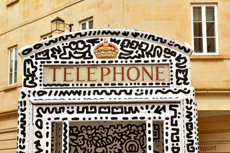 Bath; England - May 30 2024: telephone box in the city center