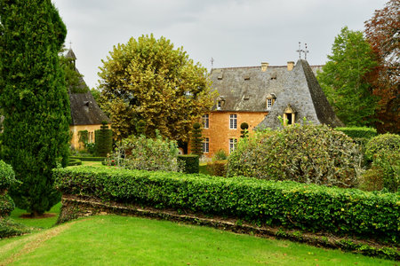 Salignac Eyvigues; France - October 7 2023: the picturesque Eyrignac manor gardensのeditorial素材