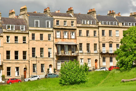 Bath; England - May 30 2024: the picturesque city centerのeditorial素材
