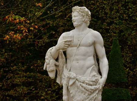 Versailles; France - October 27 2023: marble statue in the castle parkのeditorial素材