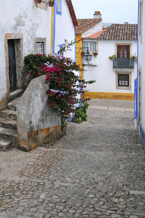 Obidos, Portugal - July 3 2010: the picturesque cityのeditorial素材