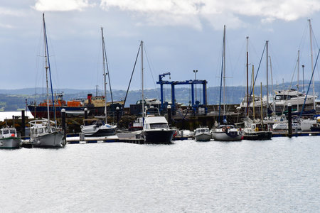 Carrickfergus; Northern Ireland - September 15 2022: the picturesque city harborのeditorial素材