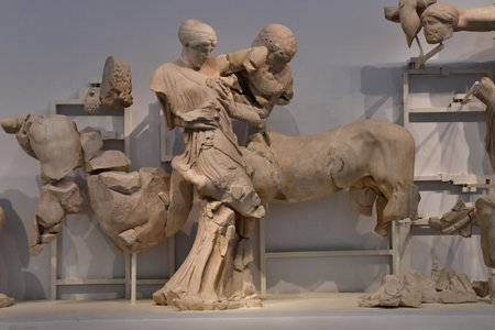 Ancient Olympia; Greece - August 30 2022: museum of the archaeological siteのeditorial素材