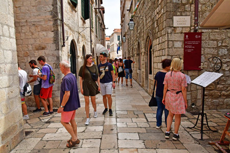 Dubrovnik; Croatia - August 29 2022: the picturesque old cityのeditorial素材