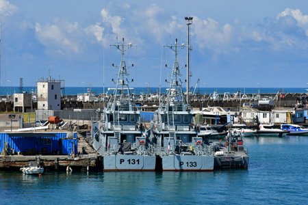 Durres; Albania - August 29 2022: the harborのeditorial素材