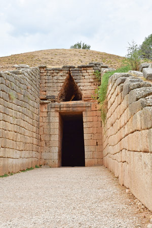 Mycenae; Greece - August 30 2022: the tomb of Clytemnestra in the archaeological siteのeditorial素材