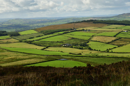 County of Donegal, Ireland - September 15 2022: the landscape view from the Grianan of Aileachの写真素材
