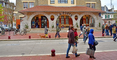 Le Touquet Paris Plage; France - April 20 2024: the post officeのeditorial素材