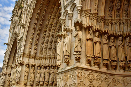 Amiens; France - June 20 2024: the Notre Dame cathedral, the biggest of Franceのeditorial素材