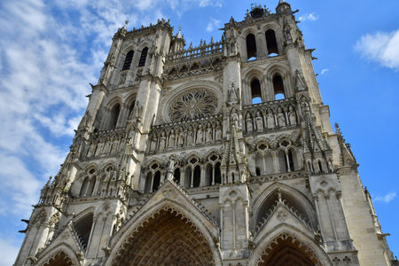 Amiens; France - June 20 2024: the Notre Dame cathedral, the biggest of Franceのeditorial素材