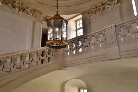 Maisons Laffitte; France - July 12, 2024: the classical castle staircaseのeditorial素材