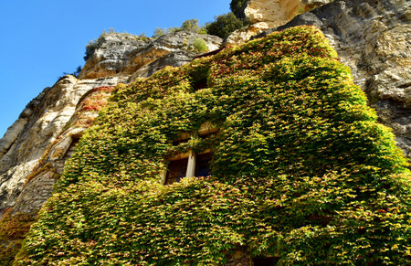 La Roque Gageac; France - October 7 2023: the picturesque old villageのeditorial素材