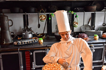 Choisel; France - April 10 2023: the classical castle of Breteuilのeditorial素材