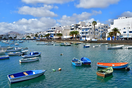 Lanzarote, Canary Islands - March 15 2024: the picturesque city of Arrecifeのeditorial素材