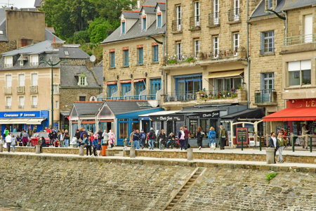Cancale; France - July 30, 2023: the city centerのeditorial素材