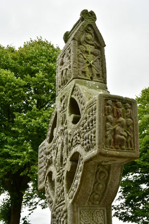 Drogheda; Ireland - September 15 2022: the Muiredach cross in the Monasterboiceのeditorial素材