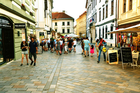 Bratislava, Slovakia - June 25 2023: the picturesque city centerのeditorial素材